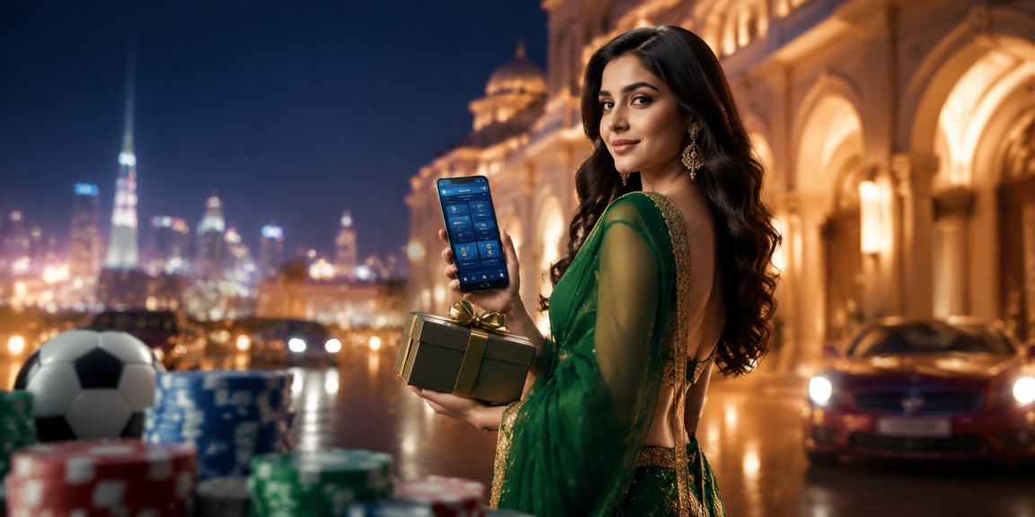 Indian cricket fan enjoying mobile sports betting at night
