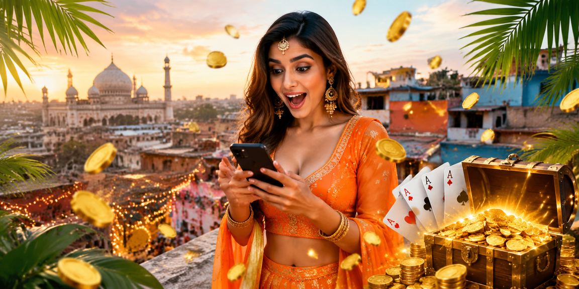 Teen Patti game scene on a beach in India